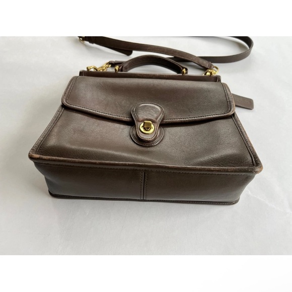 Vintage Coach Brown Leather Court Willis Bag No. F13-9927 Crossbody, Top Handle - Picture 9 of 9